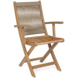 Outdoor living Conjunto de 2 sillas en madera gris tórtola