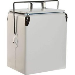 NIYLO Nevera portátil de acero blanco 32x24x43 cm 17 litros