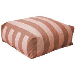 Oviala Puff de rayas para sofá modular terracota