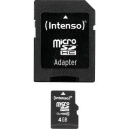 INTENSO 3413450 - Tarjeta de memoria MicroSDHC de 4 GB, Intenso Clase 10