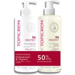 Topicrem Da Protect Bálsamo Emoliente 500 Ml + Gel Limpiador 500 Ml Pack 2 pz