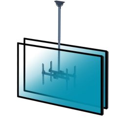 Kimex Soporte de Techo para 2 TV 37"-70" Altura Ajustable 106-156cm VESA 600x400 Máx. 45Kg