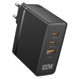 Vention FEGB0-EU Cargador GaN de Pared 2xUSB-C 1xUSB 100W Negro