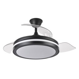 Iluminashop Ventilador de Techo con Luz LED y Mando 72W 107cm Negro Motor DC