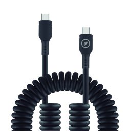 Muvit For Change Cable Rizado USB-C a USB-C 3A/60w 1.2m Negro