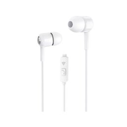 Auriculares Unico Plus con cable Jack 3.5 y micrófono integrados color blanco