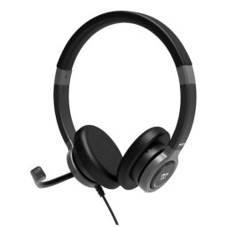 Auriculares Port Designs 912001 con cable USB-A/USB-C para oficina con cancelación de ruido negros