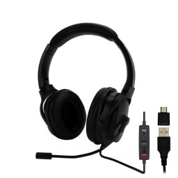 Auriculares MCL MK1A99AZZZCSQMUSB con cable USB-A/USB-C para oficina y uso diario negros
