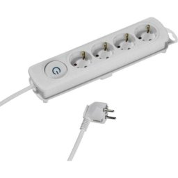 Regleta Vivanco VVELSTR4SCHSWCOW 4 tomas con interruptor y cable 1,4 m
