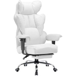 Silla Gaming GTPLAYER Ergonómica Floral Reposapiés Soporte Lumbar 180kg Blanco