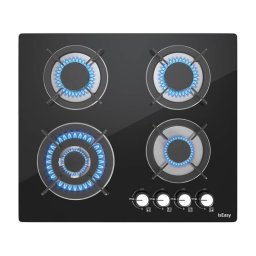 Placa de gas IsEasy MGBG-604B 4 quemadores vidrio