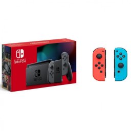 Nintendo Switch Gris V2 + Joy-Con Set Izquierda/Derecha Azul Neón/Rojo Neón