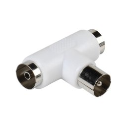 Vivanco Adaptador Divisor de Antena Coaxial en T Blanco