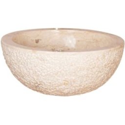 Wanda Collection Lavabo sobre encimera de piedra crema 35 cm