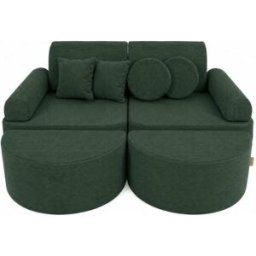 MeowBaby Sofá infantil 12 módulos 120 cm pana fina, verde bosque