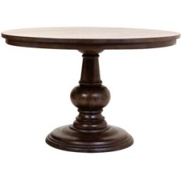 Wanderlust deco Mesa de comedor redonda de madera de mango acabado color nogal 120x77