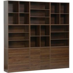 sweeek Kit de estantería modular de madera, 9 elementos, nogal