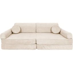 MeowBaby Sofá infantil 8 módulos 160 cm pana fina, beige