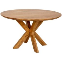 Wanderlust deco Mesa de comedor de madera marrón 130x130x77 alt. Cm