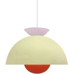 Tosel Lámpara de suspensión metal multicolor pantalla beige
