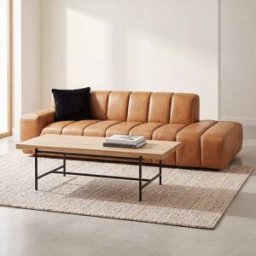 Maisons du Monde Mesa de centro de roble macizo y patas de acero negro 120 cm