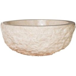 Wanda Collection Lavabo sobre encimera de mármol crema 35 cm