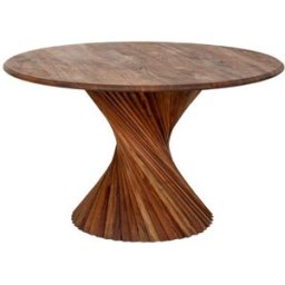 Wanderlust deco Mesa de comedor de madera marrón 130x130x75 alt. Cm
