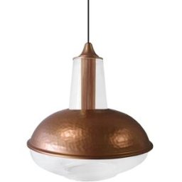 Tosel Lámpara de suspensión vidrio cobre D31 cm
