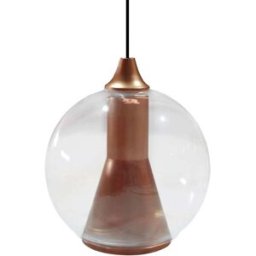 Tosel Lámpara de suspensión vidrio cobre D20 cm