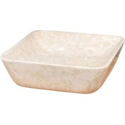 Wanda Collection Lavabo cuadrado de mármol cuarto de baño 40 cm crema