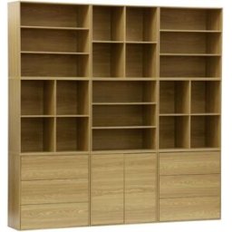 sweeek Kit de estantería modular de madera, 9 elementos, roble