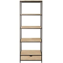 Maisons du Monde Estantería de abeto macizo y acero con 1 cajón