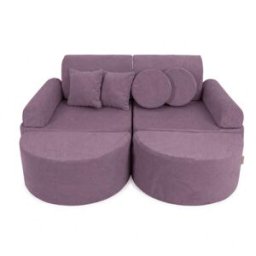 MeowBaby Sofá infantil 12 módulos 120 cm pana fina, lavanda