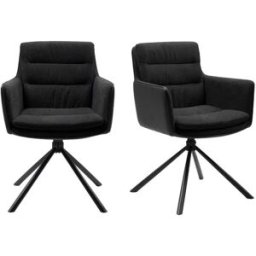 Calicosy Juego de 2 sillas negras - l63 cm