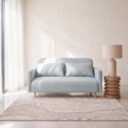 Maisons du Monde Sofá cama de 2 a 3 plazas de tela verde agua