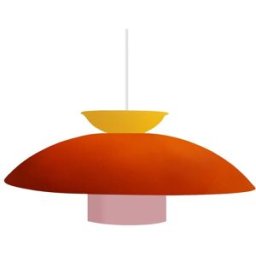 Tosel Lámpara de suspensión metal multicolor pantalla naranja