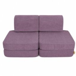 MeowBaby Sofá infantil 4 módulos 120 cm pana fina, lavanda