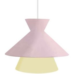 Tosel Lámpara de suspensión metal multicolor pantalla rosa