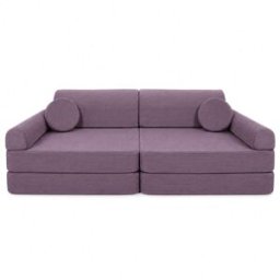MeowBaby Sofá infantil 8 módulos 160 cm pana fina, lavanda