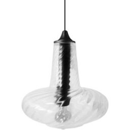 Tosel Lámpara de suspensión vidrio negro D30 cm
