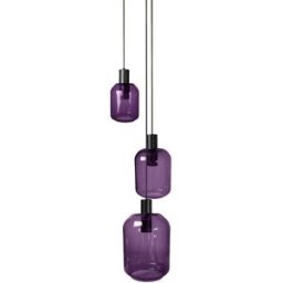 Tosel Lámpara de techo barra metal negro pantalla violeta