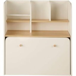 Maisons du Monde Conjunto de escritorio infantil y banco baúl con ruedas