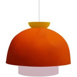 Tosel Lámpara de suspensión metal multicolor pantalla naranja