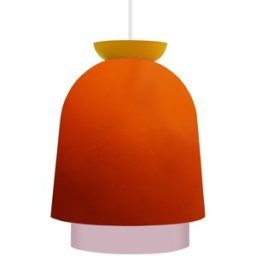 Tosel Lámpara de suspensión multicolor metal pantalla naranja