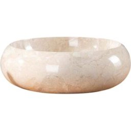 Wanda Collection Lavabo sobre encimera redondo de mármol crema 40 cm