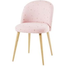 Maisons du Monde Silla infantil rosa de tela con estrellas doradas