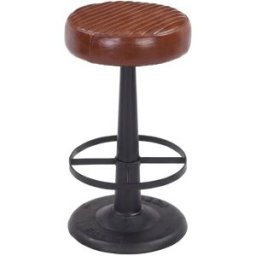Maison Pavane Taburete isla 65 cm, cuero de búfalo marrón oscuro