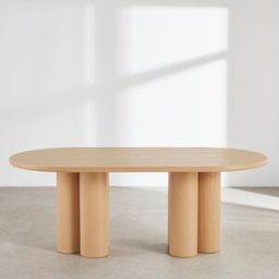 Maisons du Monde Mesa de comedor ovalada de chapa de roble claro 200 cm
