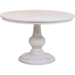 Wanderlust deco Mesa de comedor redonda de madera de mango blanco d120x77