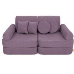 MeowBaby Sofá infantil 10 módulos 120 cm pana fina, lavanda
